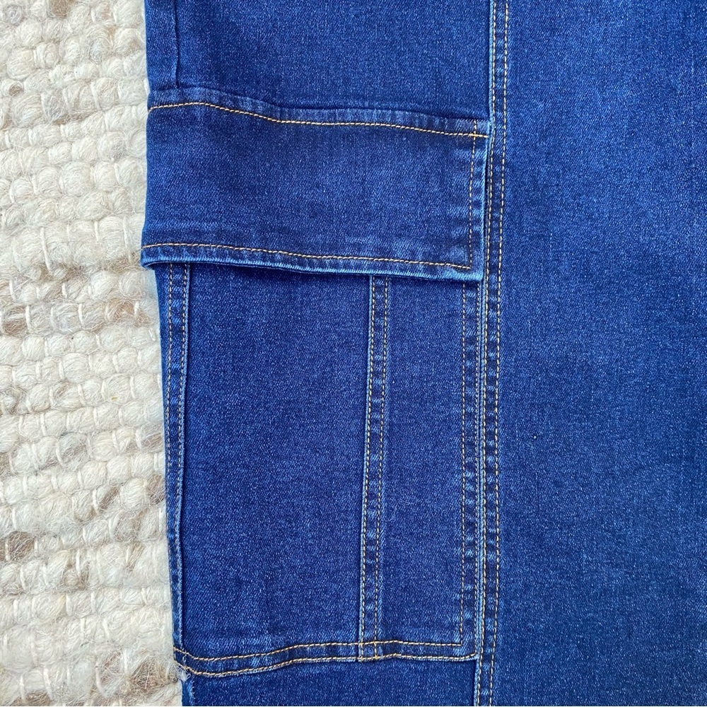 Skies Are Blue NWT Carpenter Jeans Utility Stitch, Structured Classic Blue, Sz S - Picture 5 of 11